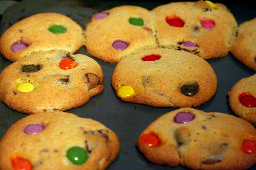 Chocolate chip Smarties cookies