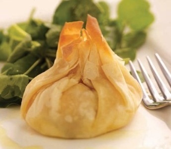 Smoked salmon and filo parcels 