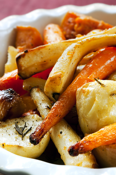  Sticky cumin and apricot roast carrots and parsnips 