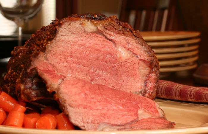 Prime rib with horseradish dijon crust