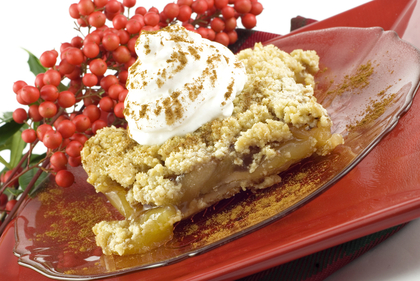Country apple pie with pecan streusel topping