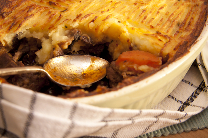 Cottage pie with cheddar and mustard mash
