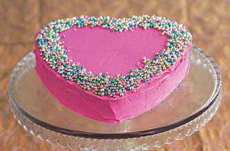 Pink heart cake