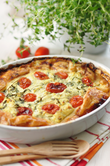 Leek and bacon quiche