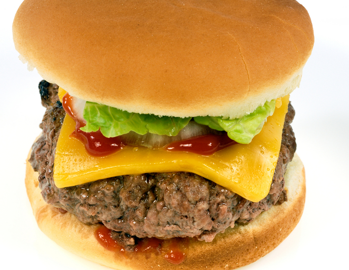 Chilli and pickle cheeseburger