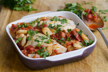 Spanish chicken and bean stew