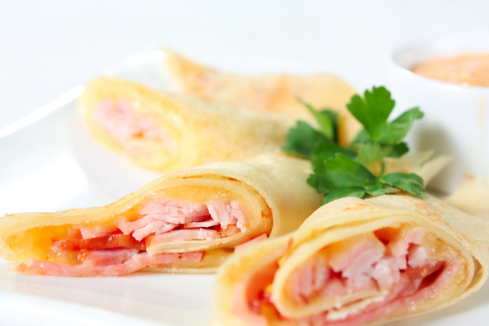 Ham and cheese savoury pancakes