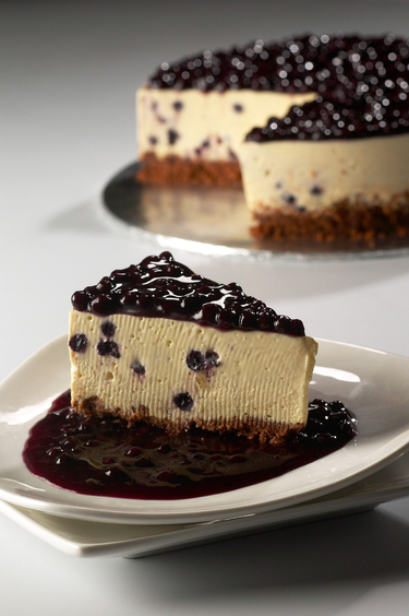 Blueberry and lime cheesecake