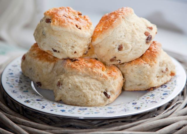 Traditional cream tea scones