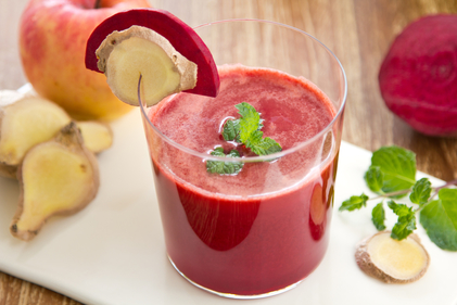 Beetroot, apple, carrot and ginger juice