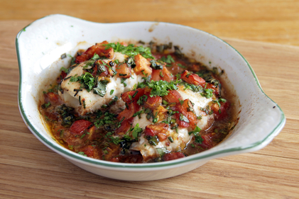 Tomato and herb cod