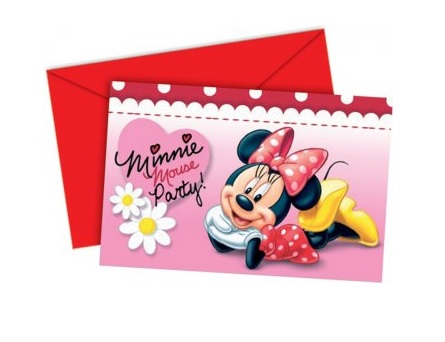 Minnie Mouse Polka Dot Party Invitations - £3.26  