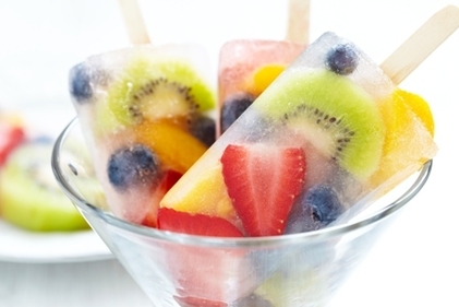 Fresh fruit ice pops