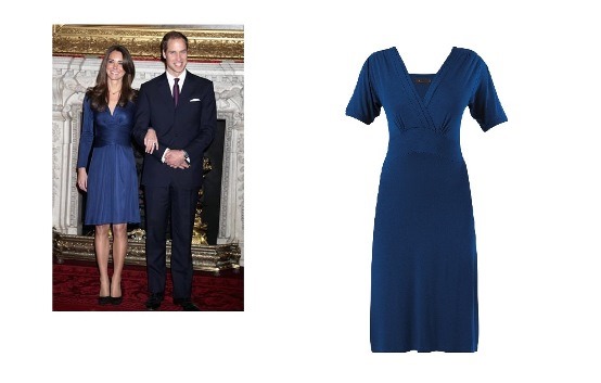 Kate Middleton – Blue Crossover Dress