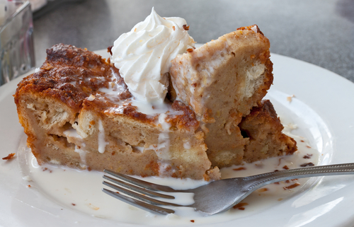 Bread and peanut butter pudding