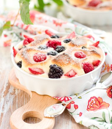 Almond and berry clafoutis