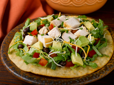 Chicken and avocado tostada