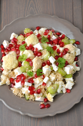  Pomegranate salad with couscous and feta