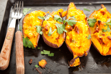 Stuffed sweet potato skins