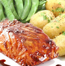 Salmon with soy, ginger and honey
