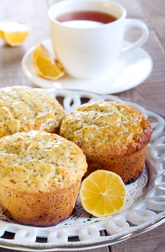 Lemon and poppy seed muffin
