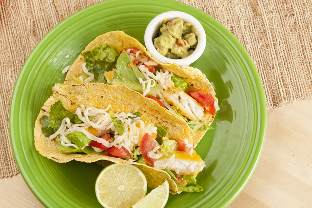 Fun fish tacos with slaw and fresh guacamole