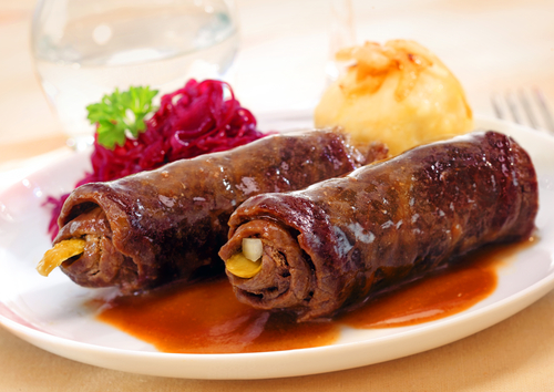 Beef roulade stuffed with vegetables