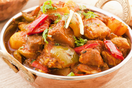 Pumpkin and chickpea curry with peppers