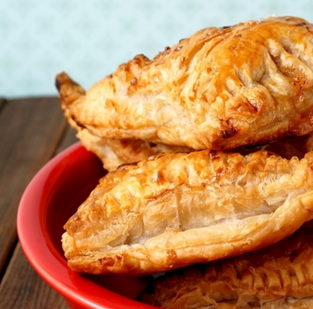 Golden tuna and vegetable pastry pockets