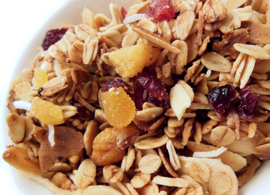 Crunchy granola with honey and dried fruit
