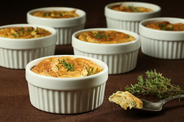 Smoked salmon soufflés