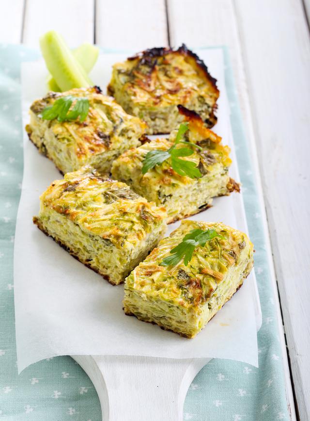 Courgette and potato frittata with mint MummyPages.uk