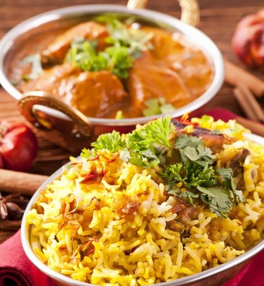 Low-fat biryani with chicken