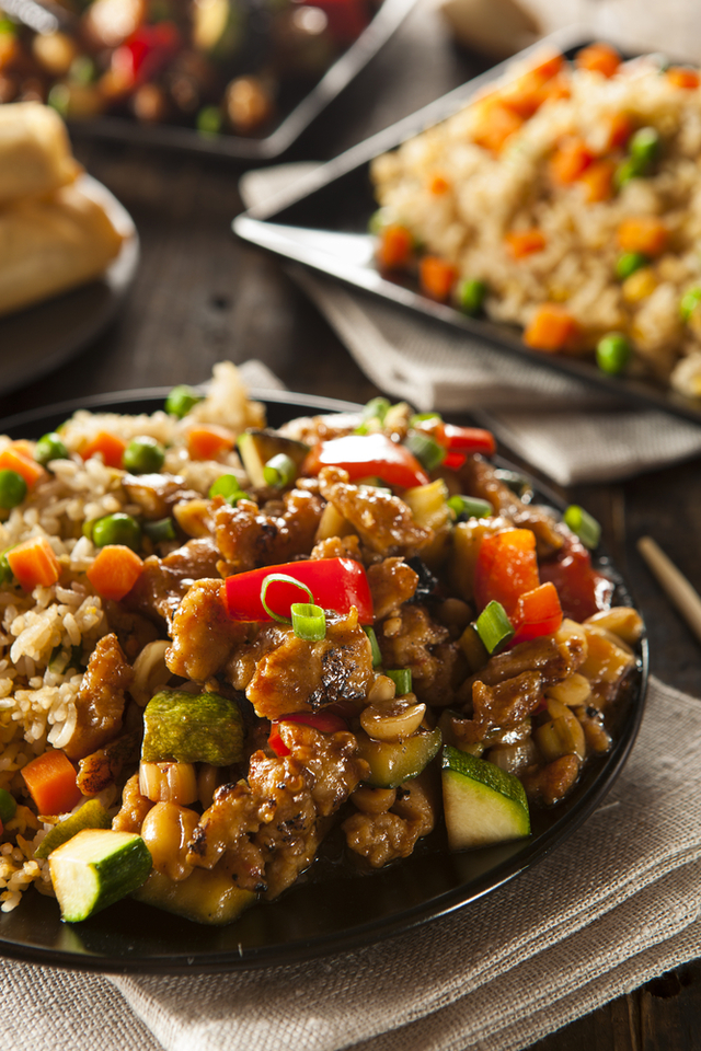 Spicy turkey and vegetable fried rice
