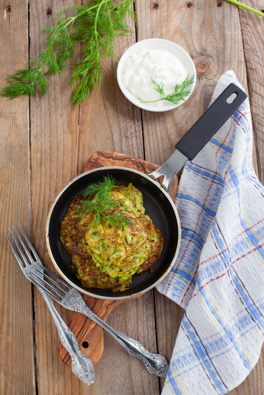 Savoury courgette fritters