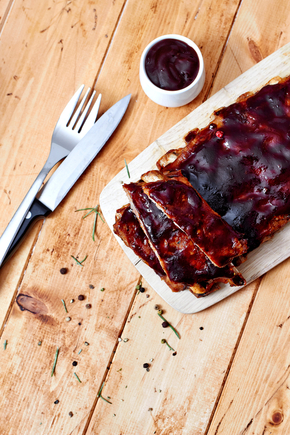 Slow cooked pork ribs