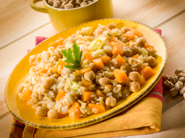 Chickpea and barley risotto