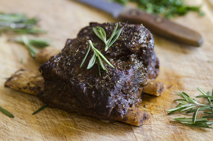 Spicy rosemary short ribs and polenta