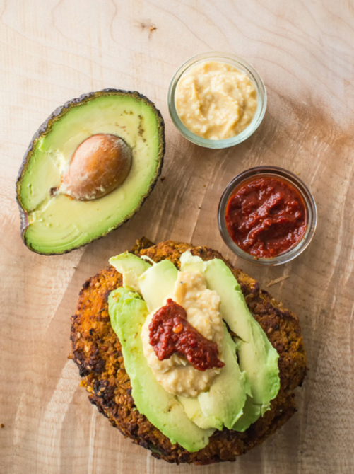 Quinoa, butterbean and butternut squash burger