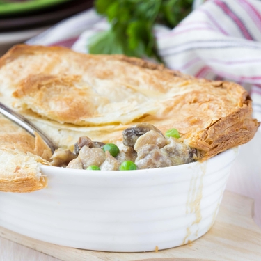 Risotto and mushroom pie
