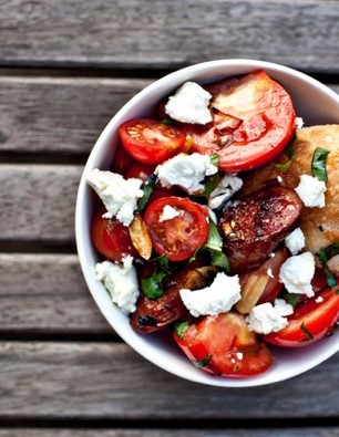 Chorizo, cherry tomato and onion salad 