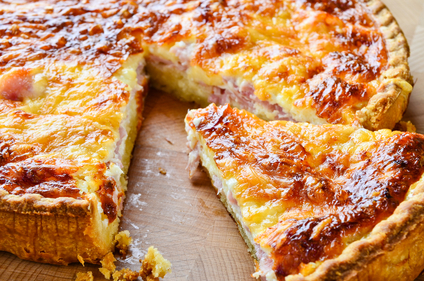 Cheese and bacon quiche