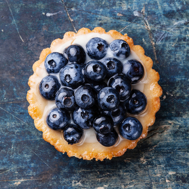 Blueberry tarts with frangipane filling