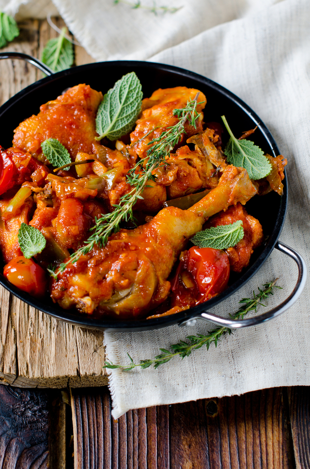 Chorizo chicken cacciatore 