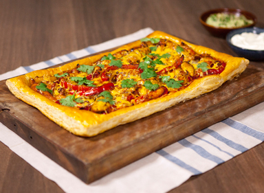 Mexican Chicken Fajita Puff Tart