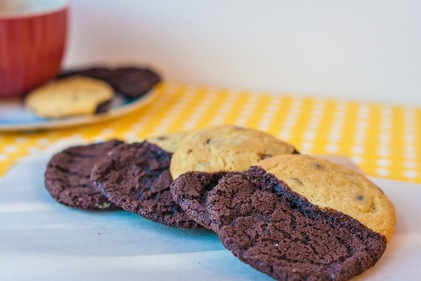 Half and half chocolate cookies