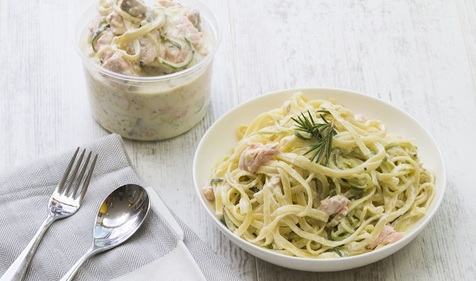 Salmon Pasta with Courgetti