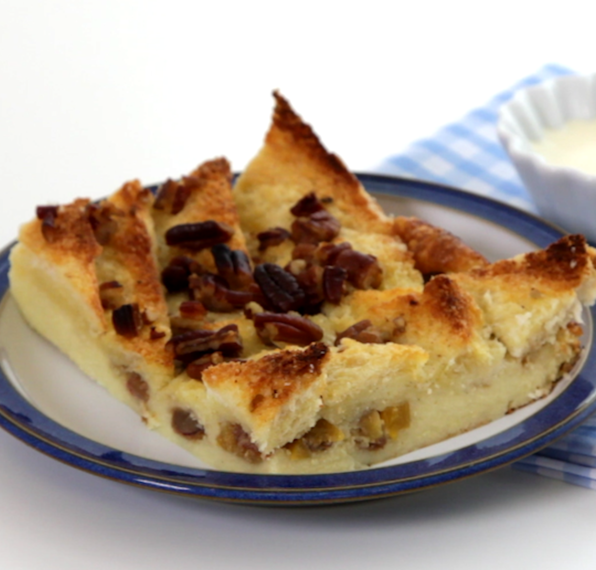 Christmas bread and butter pudding