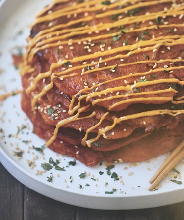 Korean kimchi pancakes