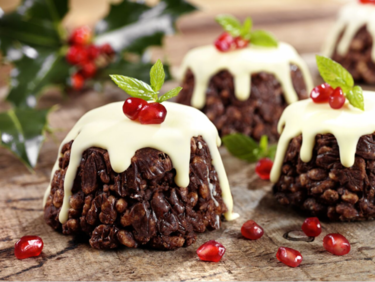 Christmas chocolate pudding crispies